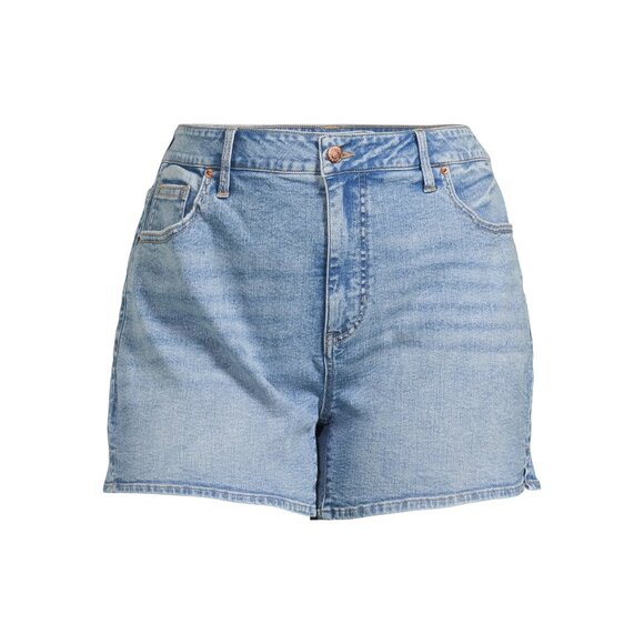 Terra & Sky Comfort Stretch Denim Shorts Womens Sz 26W A-Line High Rise - Picture 5 of 5